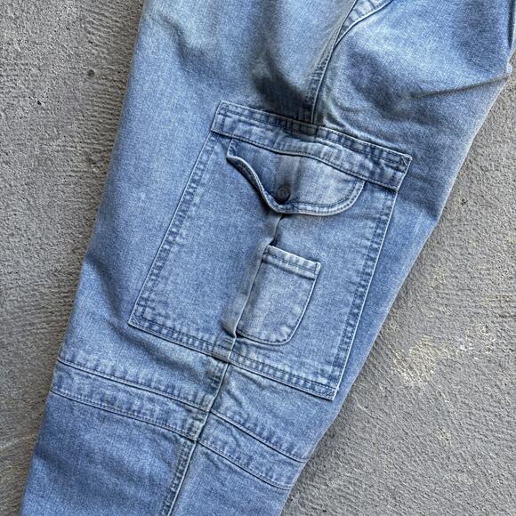 Deadstock 90s Dockers Jeans Mens 28x30 Pleated Denim Levis Cargo Tapered Vintage - Picture 13 of 13